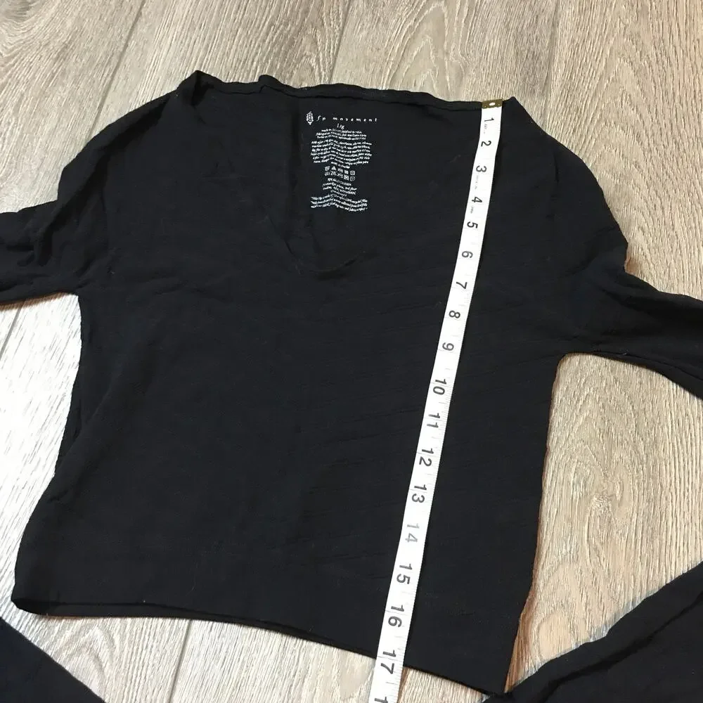 Free People Movement Black Long Sleeve Top Size Large